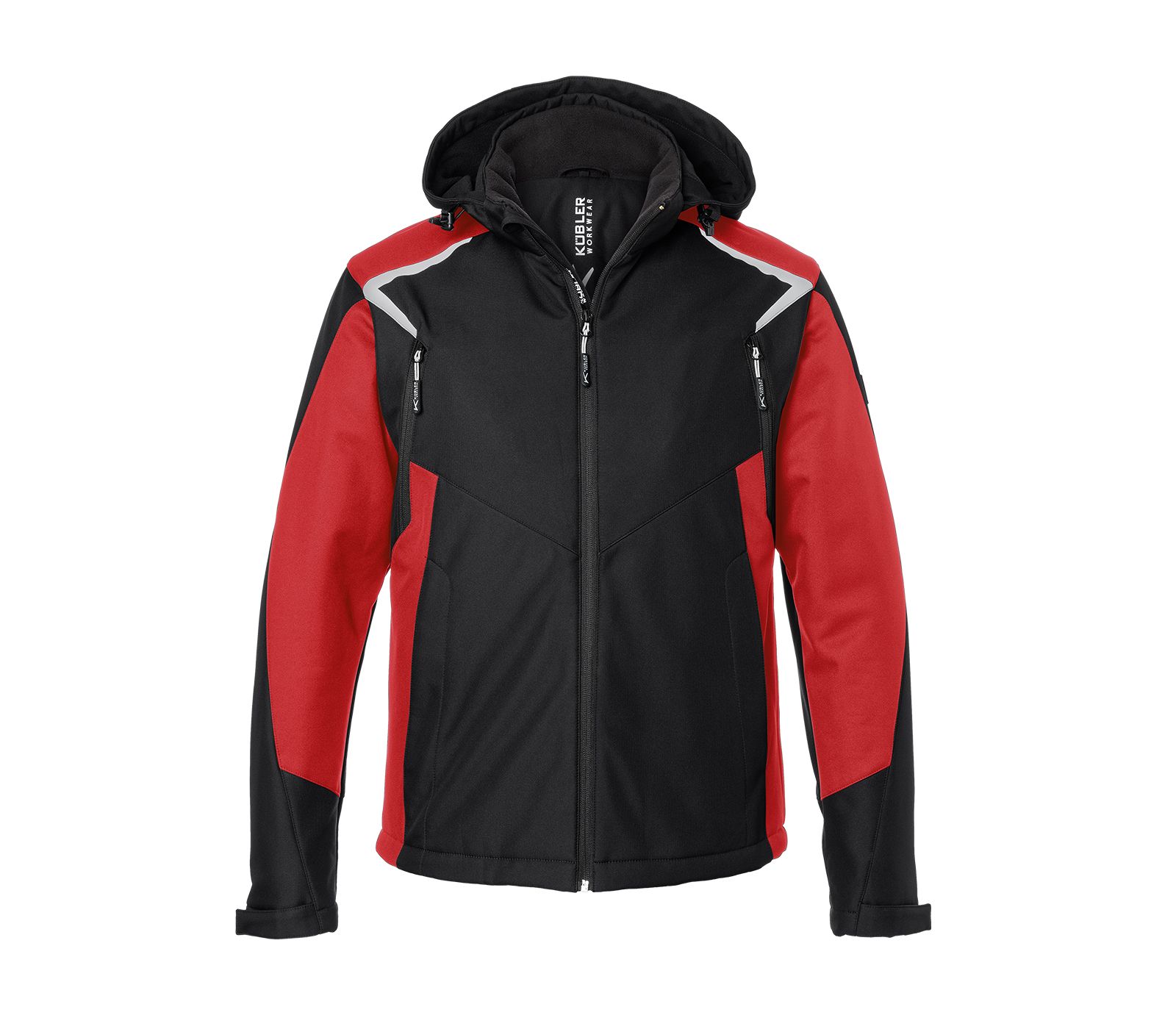Črno-rdeča zaščitna zimska delovna softshell jakna KUBLER 1325-5375.