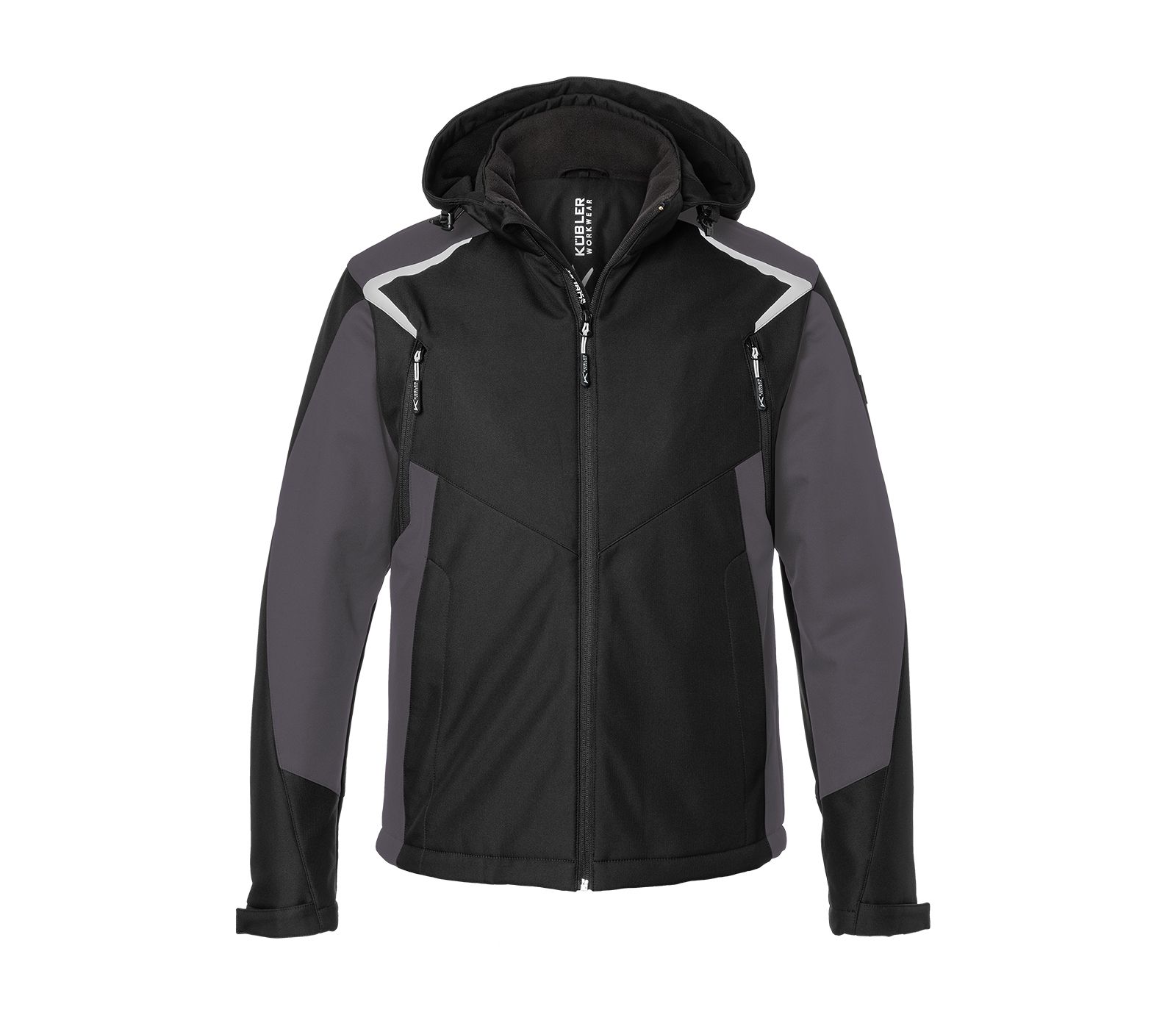 Črna in siva zaščitna zimska delovna softshell jakna KUBLER 1325-5375.